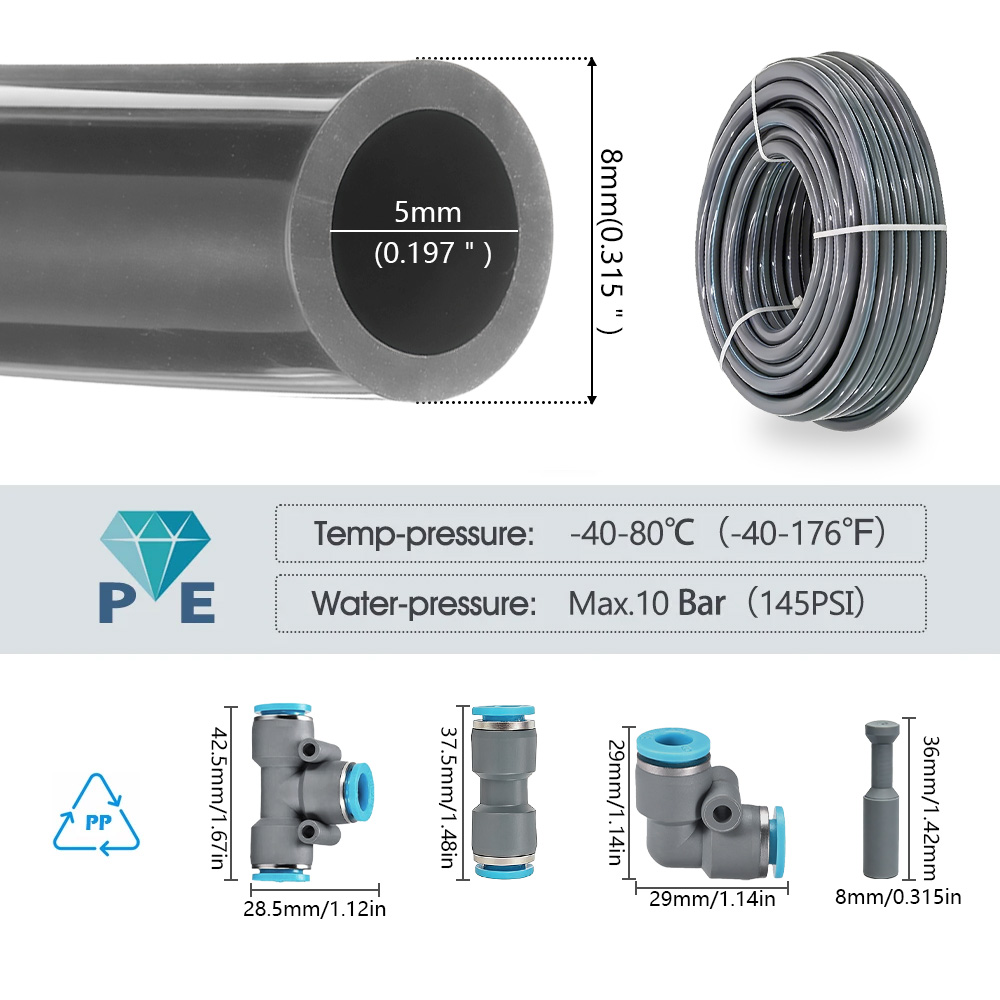 5/8mm Hose FlexibleQuick Conne - огляд і ціна Urban Farming System